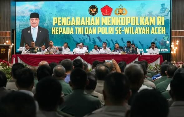 Menko Polkam Sampaikan Pesan Presiden Pada Prajurit TNI dan Polri di Aceh