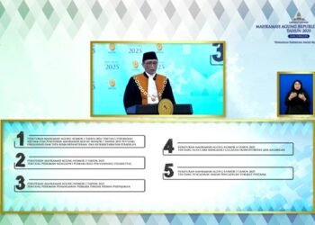 Ketua MA menyoroti lima pilar fungsi utama lembaga, yakni fungsi peradilan, pengawasan, pemberi nasihat, administrasi, hingga fungsi pengaturan