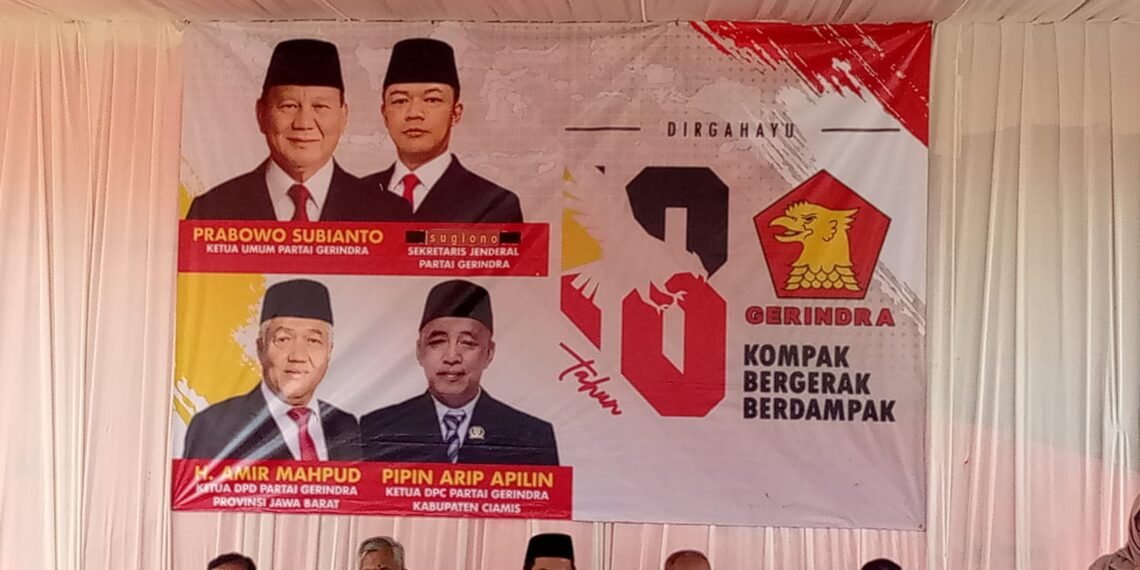 Dalam momen HUT ke 18,Partai Gerindra DPC Kab. CIAMIS Mulai Bangun Kantor Permanen,perkuat Konsolidasi Kader.