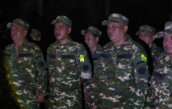 Menutup rangkaian kegiatan hari ketiga, peserta Retret Persatuan Wartawan Indonesia (PWI) mengikuti acara Api Semangat Bela Negara (ASBN)