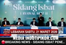 Pemerintah melalui Kementerian Agama Republik Indonesia resmi menetapkan 1 Syawal 1447 Hijriah jatuh pada hari Sabtu, 21 Maret 2026.