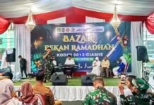 Bazar Ramadhan Kodim 0613 Ciamis Hidupkan Suasana Ngabuburit, Asda II Turut Sapa dan Hibur Warga