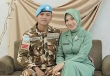 Praka Farizal Rhomadhon seorang anggota TNI yang gugur akibat serangan Israel di Lebabon.