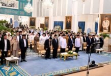 Presiden Prabowo Subianto menghadiri acara Peringatan Nuzulul Qur’an Tingkat Kenegaraan Tahun 1447 H/2026 M di Istana Negara,