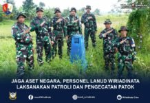 Jaga Aset Negara, Personel Lanud Wiriadinata Laksanakan Patroli dan Pengecatan Patok