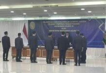Sekretaris Mahkamah Agung Republik Indonesia melantik sekaligus mengambil sumpah jabatan lima Pejabat Pimpinan Tinggi Pratama di lingkungan Mahkamah Agung