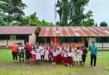 Bentengi Generasi Muda dari Bahaya Narkoba, Satgass TMMD ke 128 Kodim 1801/Manokwari Berikan Penyuluhan di SD Inpres 62 Asai.
