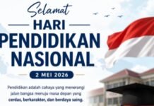 Selamat Hari Pendidikan Nasional 2026. ‘Ing ngarsa sung tuladha, ing madya mangun karsa, tut wuri handayani’ – Ki Hajar Dewantara.