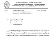 Direktorat jenderal Badan Peradilan Umum (Ditjen Badilum) menghimbau kepada satuan kerja untuk melaporkan data keanggotaan International Consortium for Court Excellence (ICCE