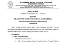 Bawas MA Buka Seleksi Hakim Tinggi & Hakim Yustisial, Pendaftaran Dimulai 3 Agustus