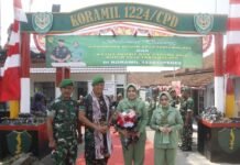 Dandim 0612/Tasikmalaya Bersama Ketua Persit KCK Cabang XXIII Laksanakan Kunjungan Kerja ke Koramil 1224/Cipedes