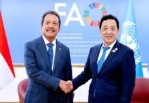 Menteri Kelautan dan Perikanan, Sakti Wahyu Trenggono dan Direktur Jenderal Food and Agriculture Organization (FAO), Dr Qu Dongyu membahas peluang penguatan kerja sama di sektor akuakultur dan perikanan