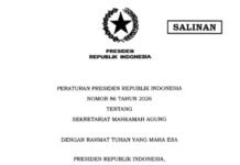 Resmi diundangkan, Perpres 86/2026 atur tata kelola baru Sekretariat MA serta alihkan fungsi tata laksana perkara ke Kepaniteraan MA.